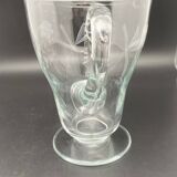 Service pichet et verres ciselé motif Fleurs