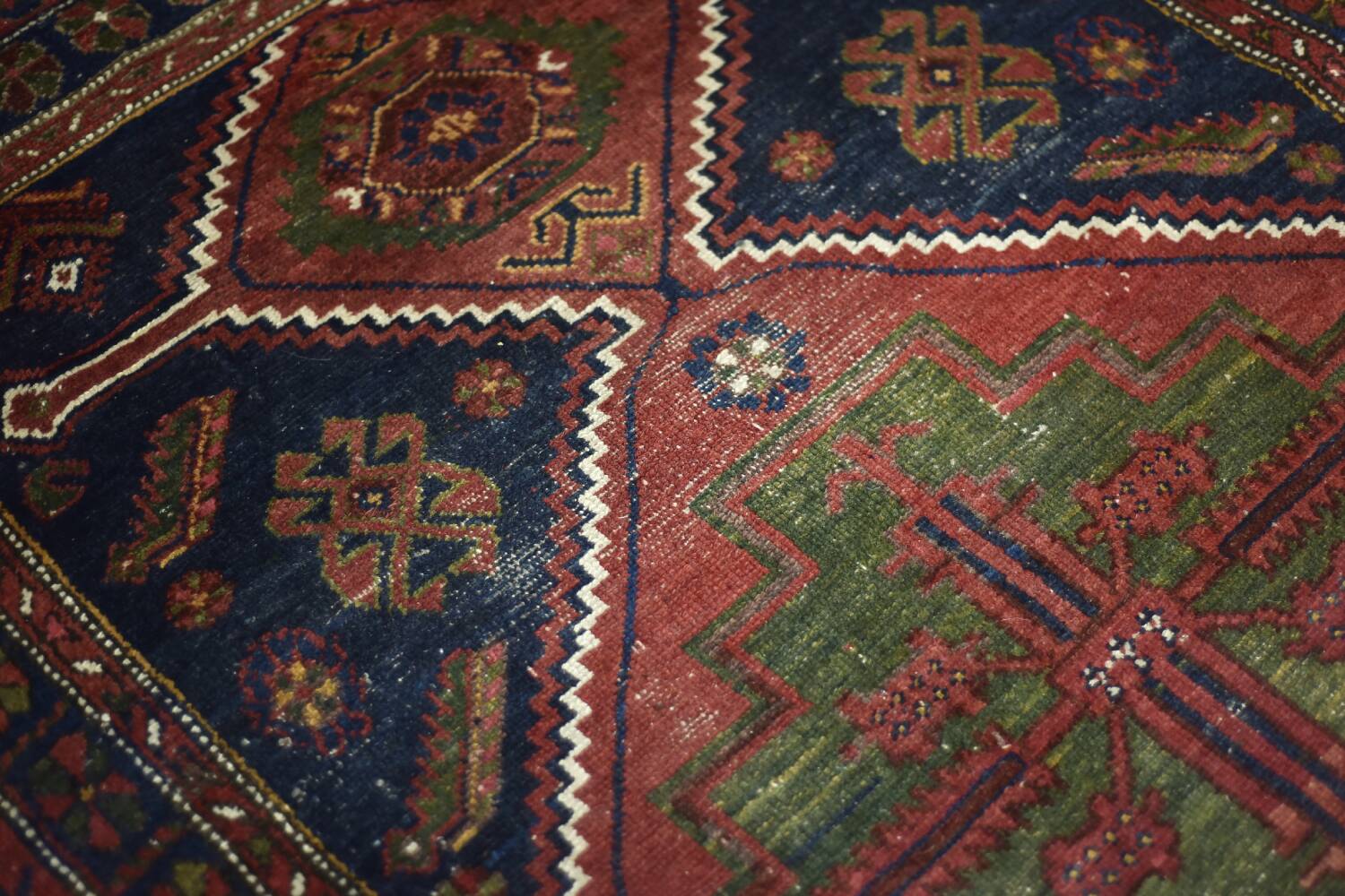 Vintage Handwoven Oriental Tribal Rug, 1940s