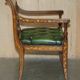 Chesterfield leather office chair with Dutch marquetry