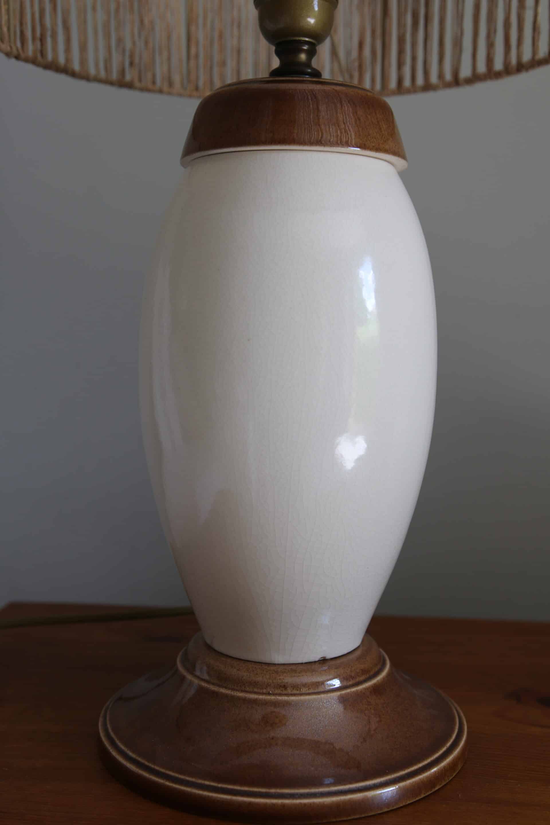 Cracked ceramic table lamp, 1980s