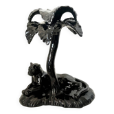 Black panther Art Deco candlestick