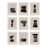Set of 9 abstract giclee prints, A4