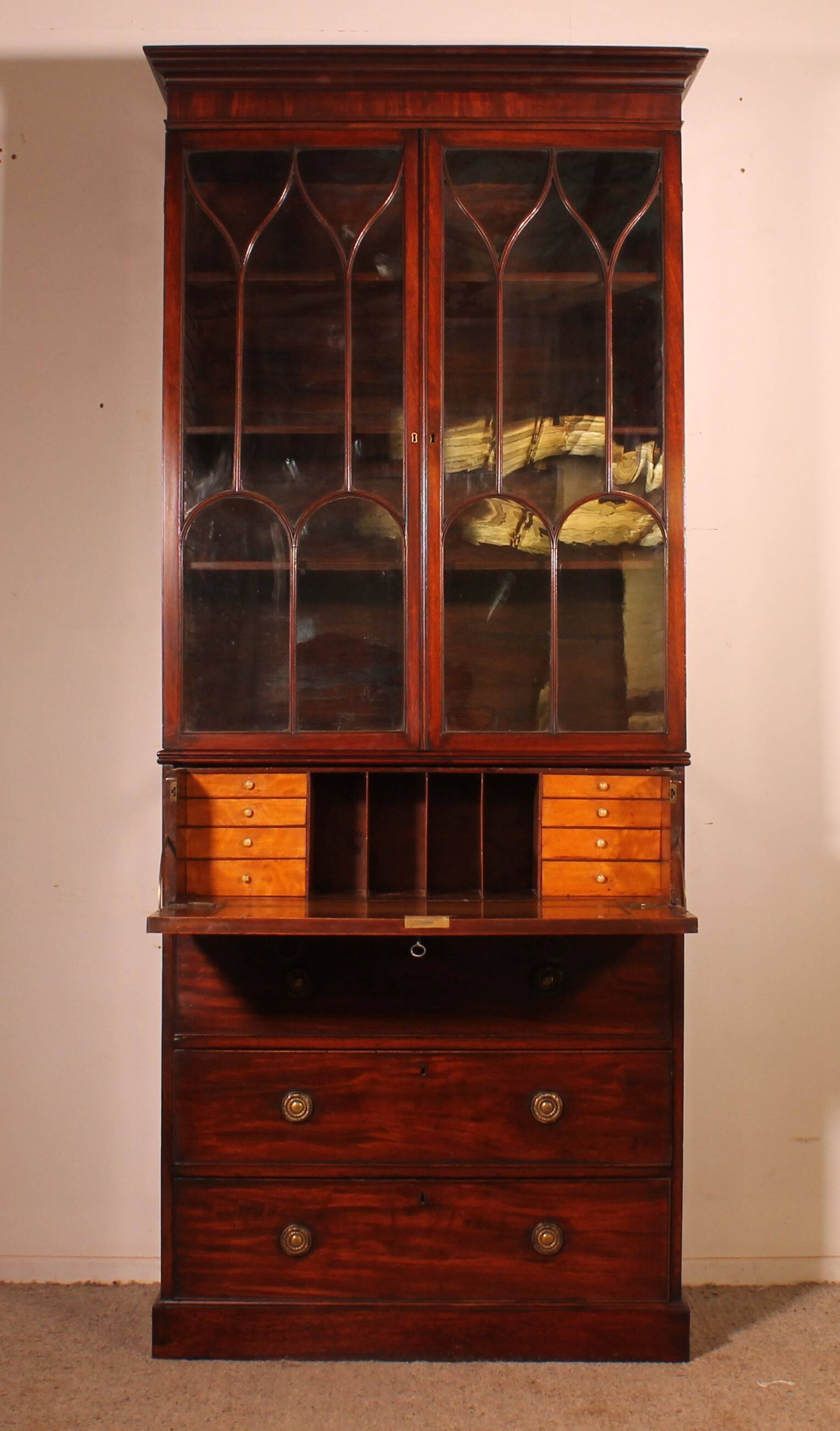 Mahogany bookcase with secretary - 18th century