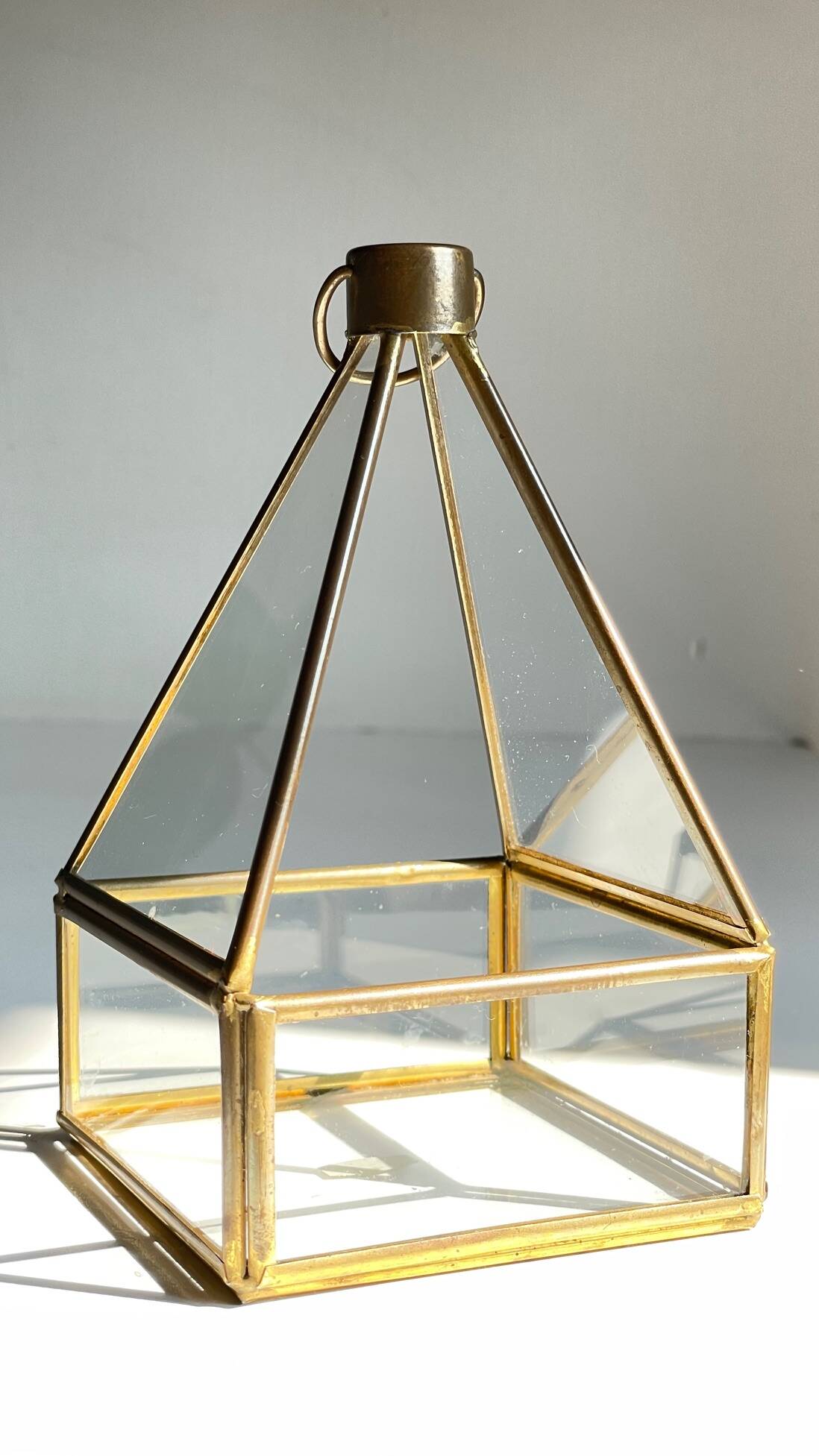 Vide-poche verre et laiton vintage