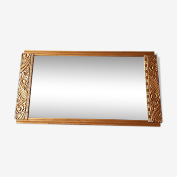 Miroir bois et stuc doré 50x28cm