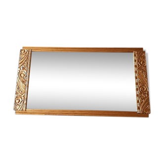 Miroir bois et stuc doré 50x28cm