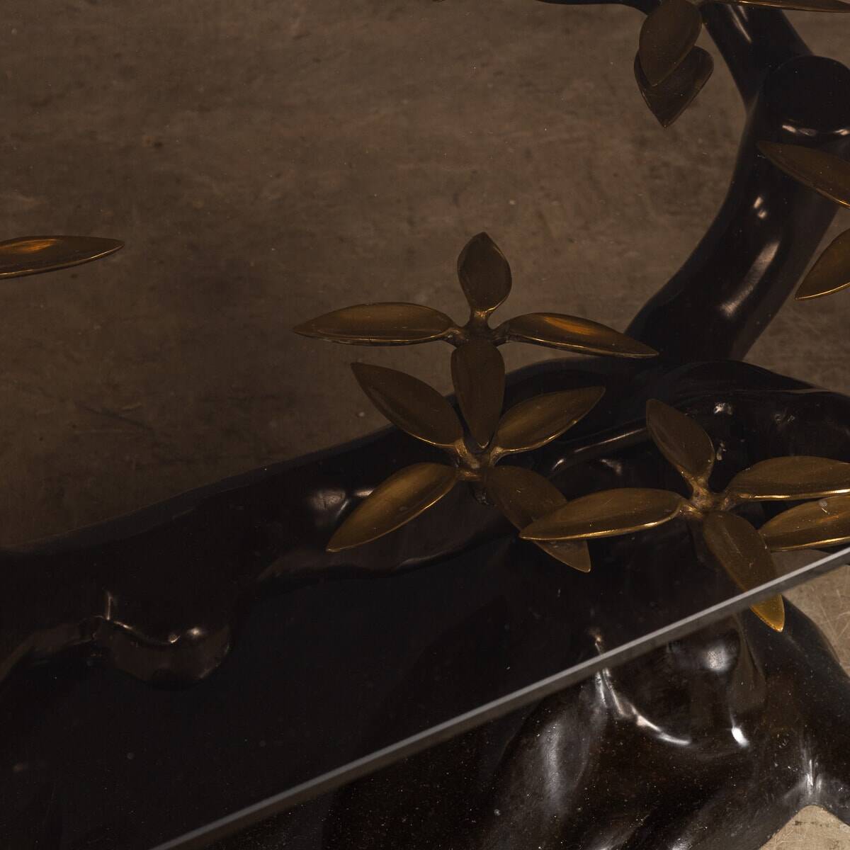 Striking mid 20thc belgian bonsai tree coffee table, willy daro c.1970
