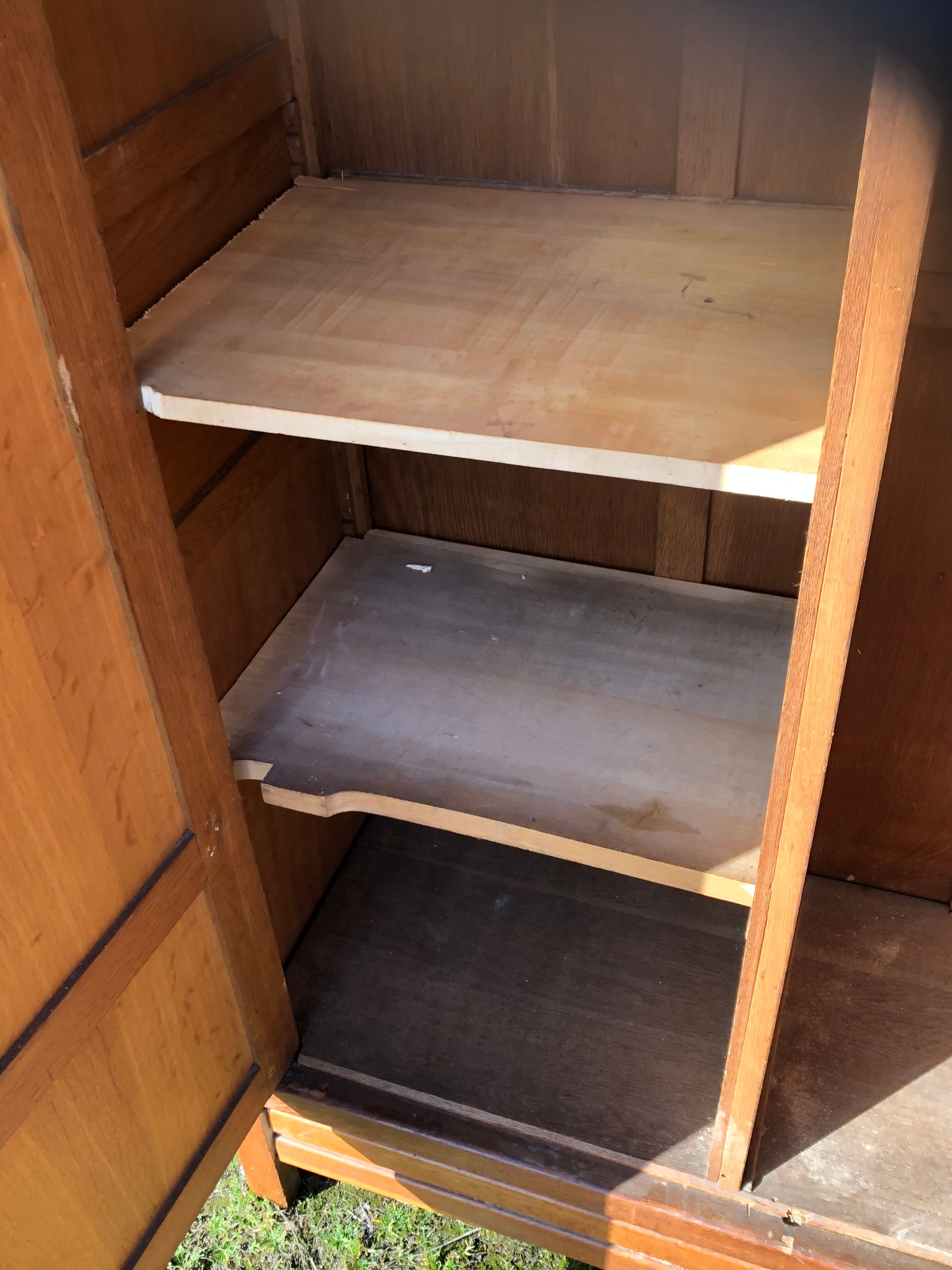 Modernist wardrobe in solid oak 1950