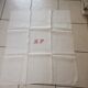 Lot de 14 serviettes blanches et anciennes avec initiales rouges
