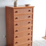 Vintage wicker chest of drawers.