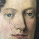 19th Century  Antique Vintage Large Original Portrait Painting of a German