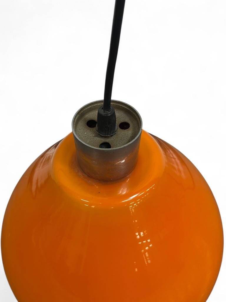 Vintage orange glass pendant light / space age chandelier