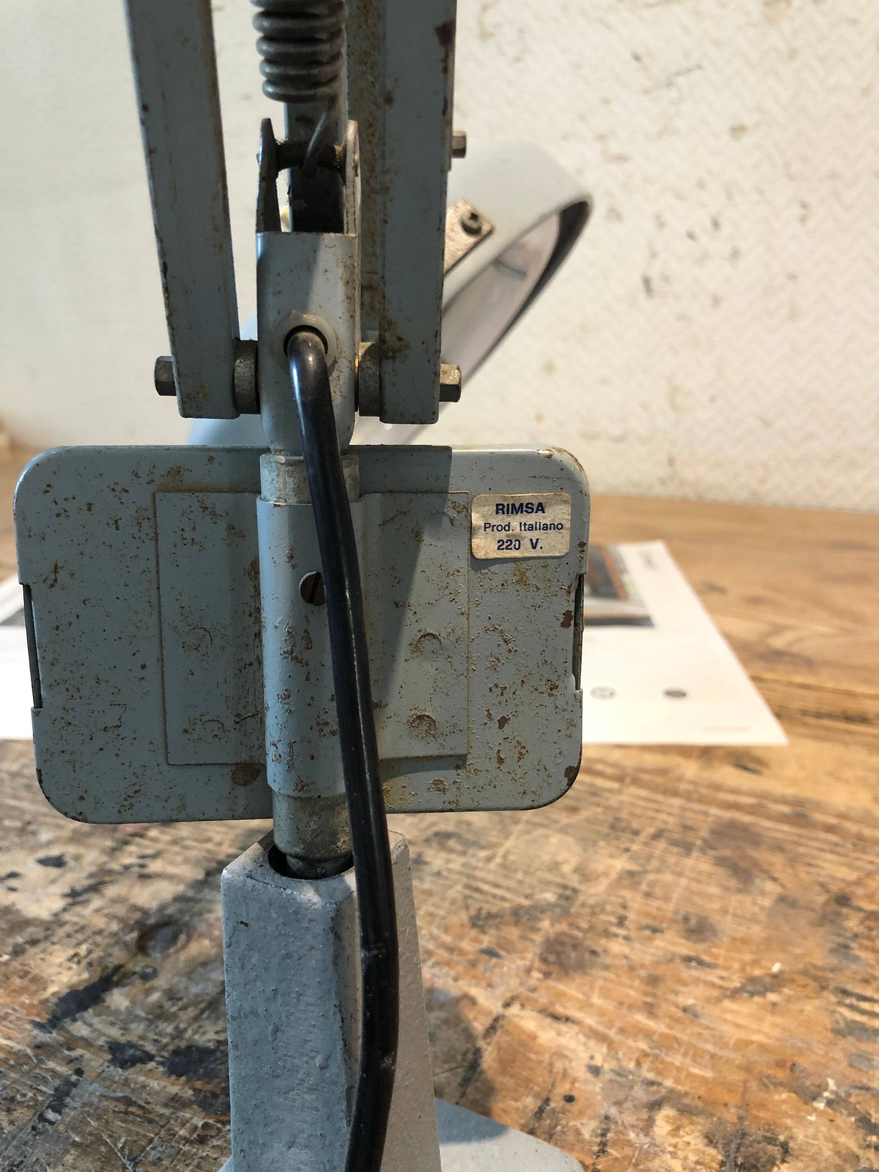 Rimsa Ciclope lamp with magnifying glass 1950