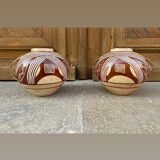 Pair of 2-handled ball vases by Hélène Moisand circa 1950