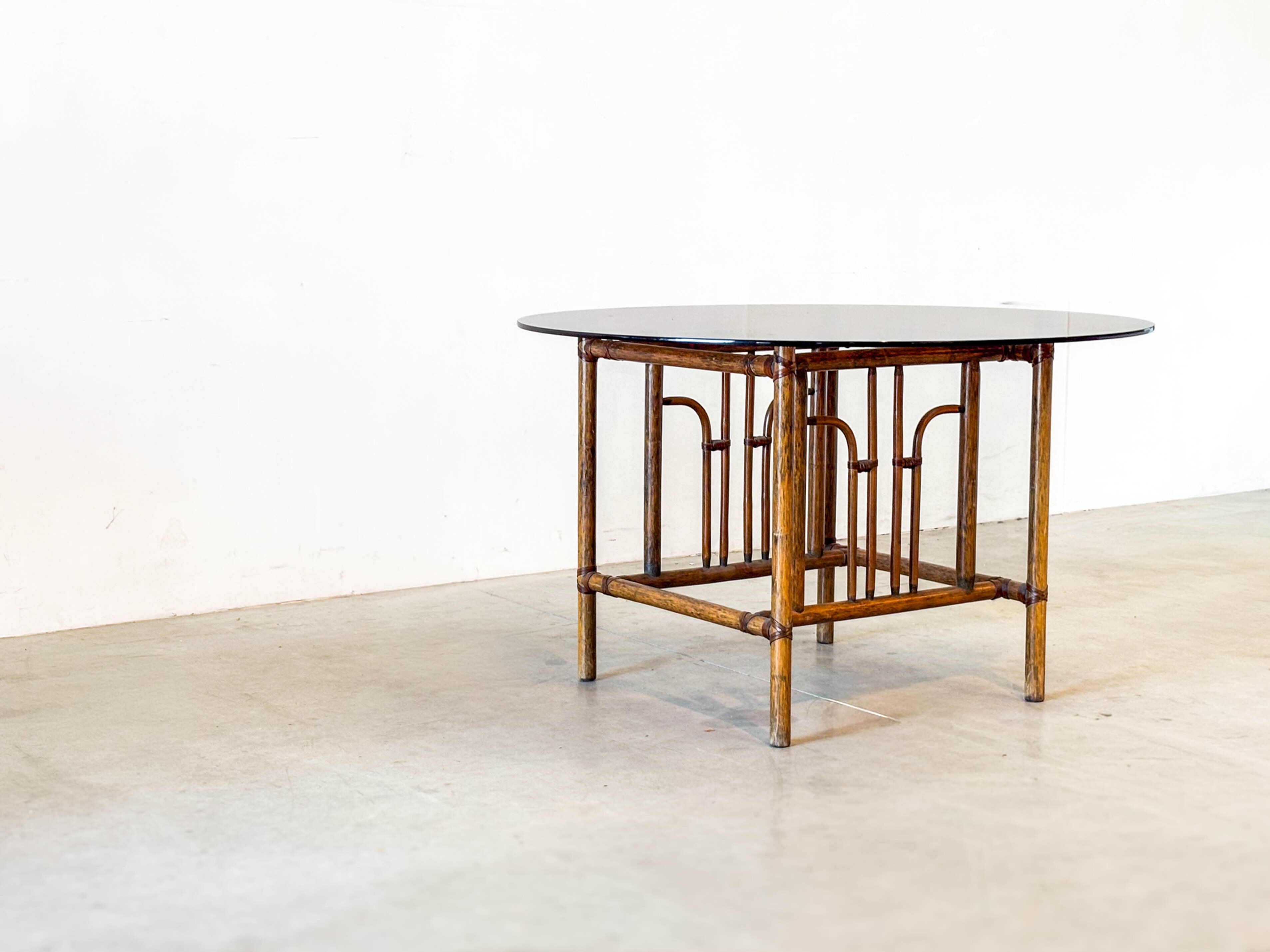 Round rustic dining table