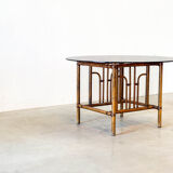 Round rustic dining table