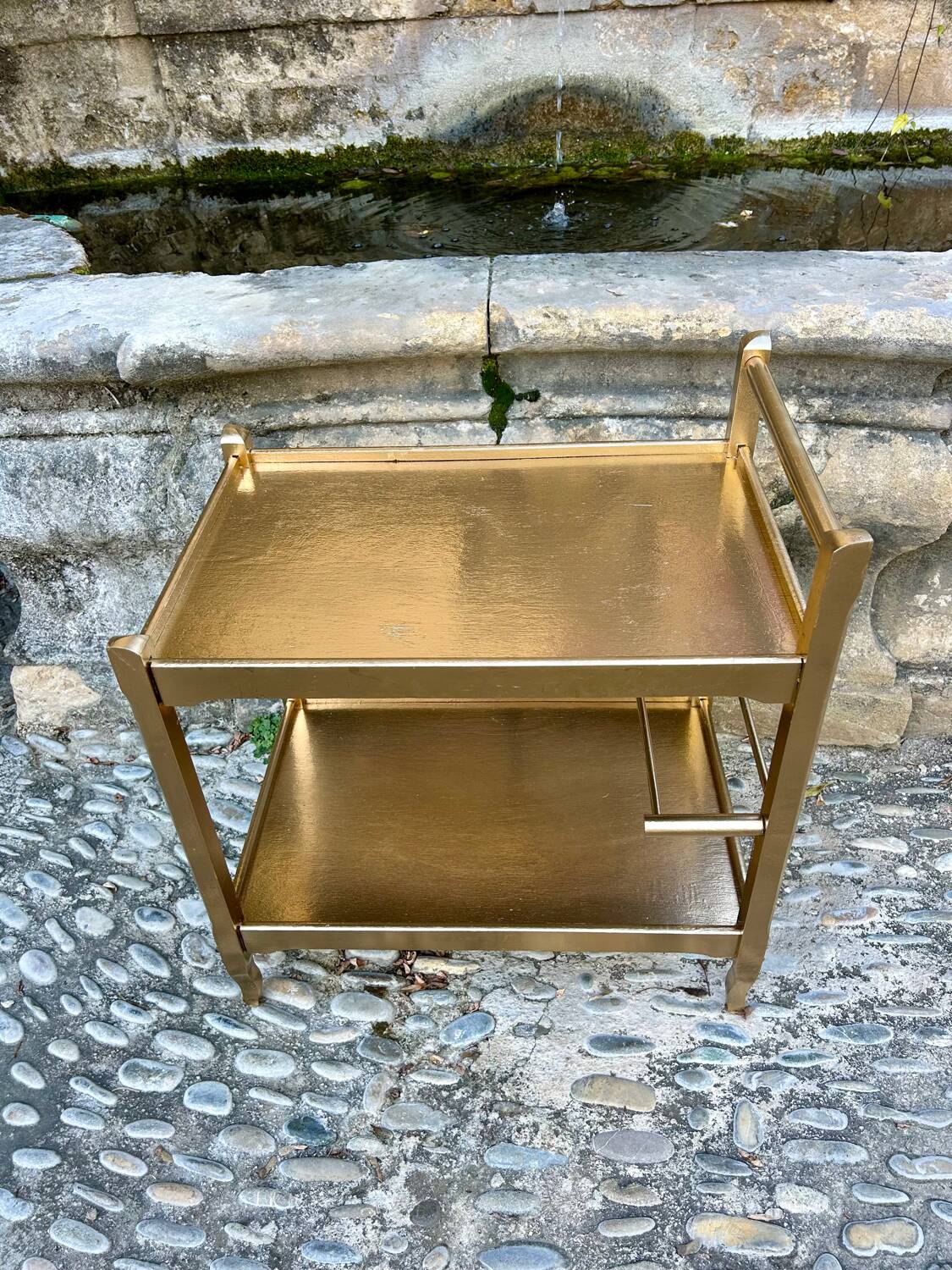 Golden serving tray
