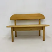 Banc en bois massif vintage danois Ansager Mobler, années 1970