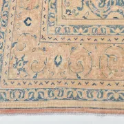 Peach Pink Large Persian Rug, Floral Bordered Vintage Carpet, 292x387Cm