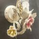 Set von 2 Shabby Chic Wandlampen Tole Schmiedeeisen Porzellan Rosen Blumen