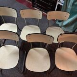 6 vintage design Formica and stainless steel chairs