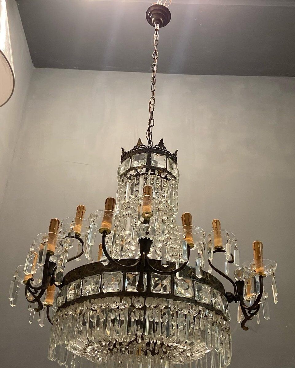 Italian crystal chandelier, 1940s