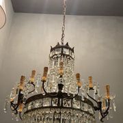 Lustre italien en cristal, années 1940