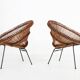 Pair of rattan Lounge Armchairs, 1960s