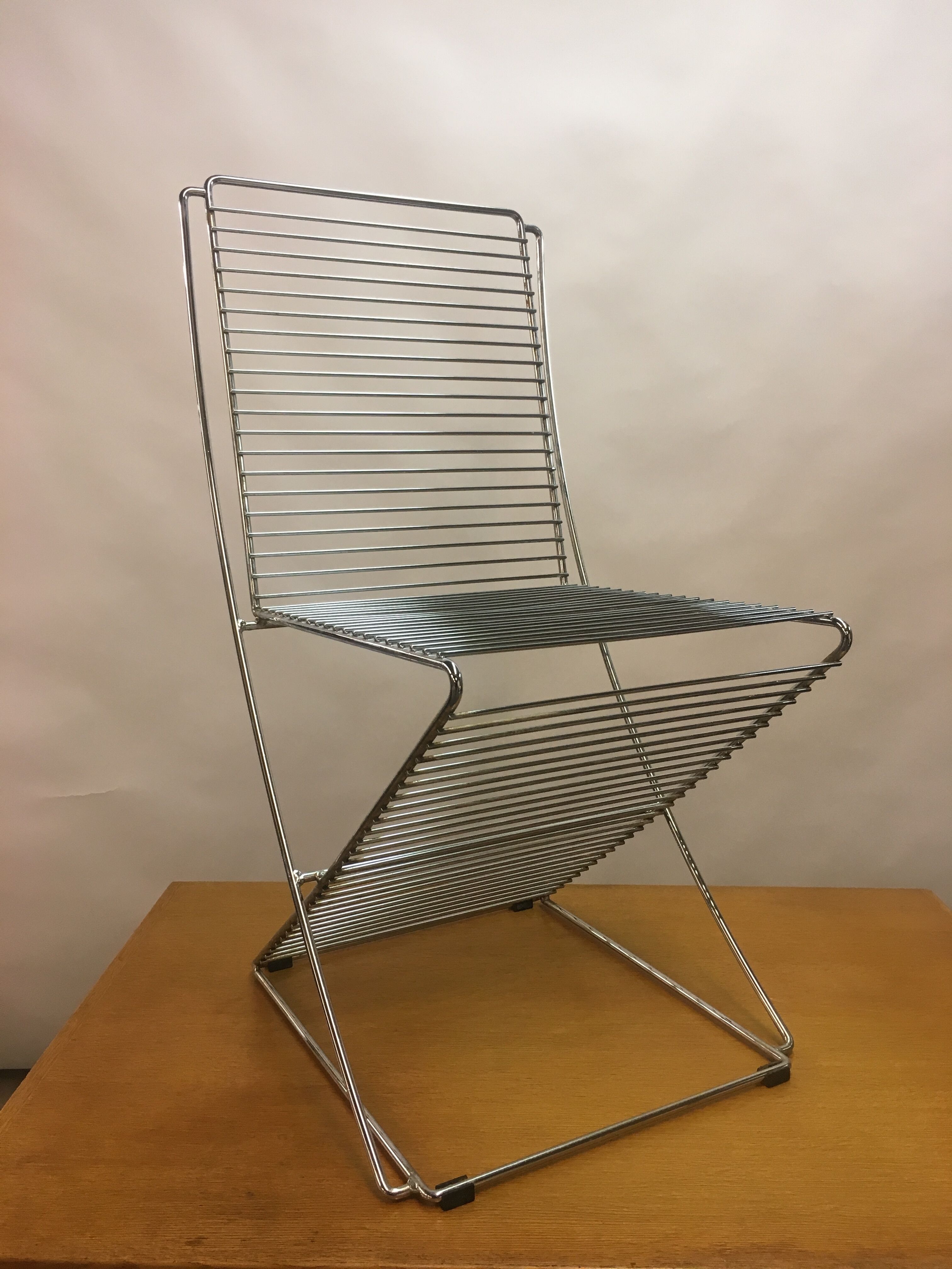 Metal & chrome wire chair, 1970