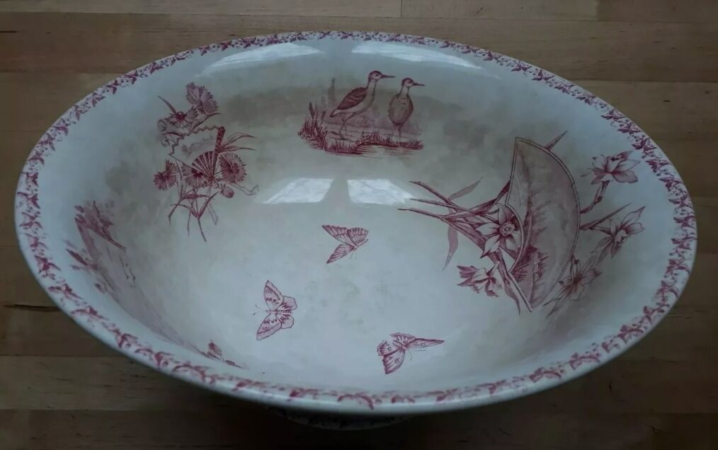Saladier former earthenware butterflies Badonvilliers