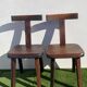 Paire de chaises rustiques en T, orme massif Aranjou,