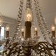 Grand chandelier in Louis XV style with crystal pendants.