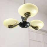 Lustre figuratif Art Déco en laiton français, 1930