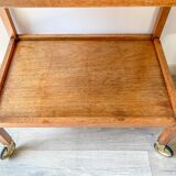 Desserte vintage en bois à roulettes plateau amovible
