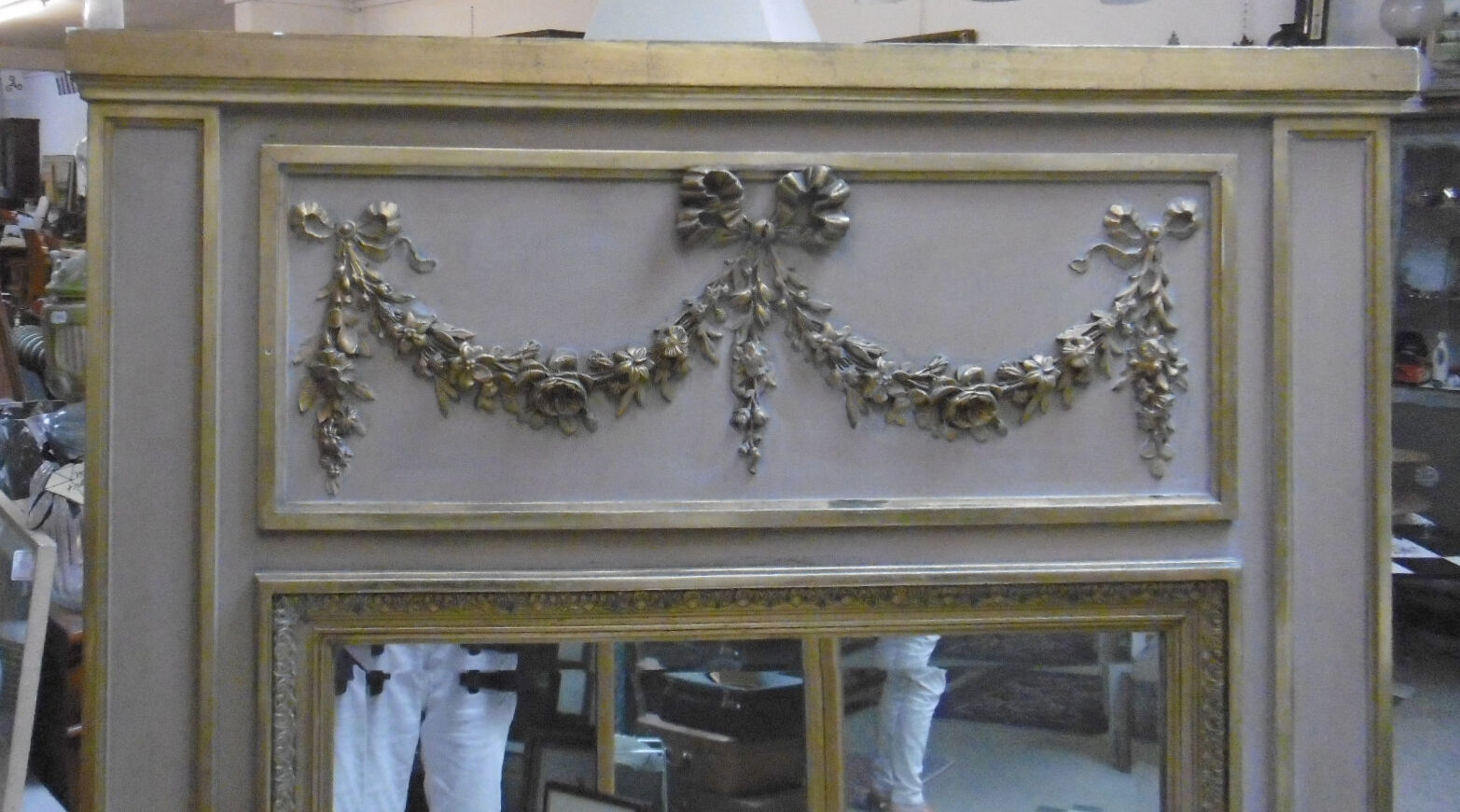 Fireplace mirror Louis XVI style trumeau 103x149cm