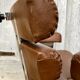 Fauteuil de coiffeur en chrome et skaï marron