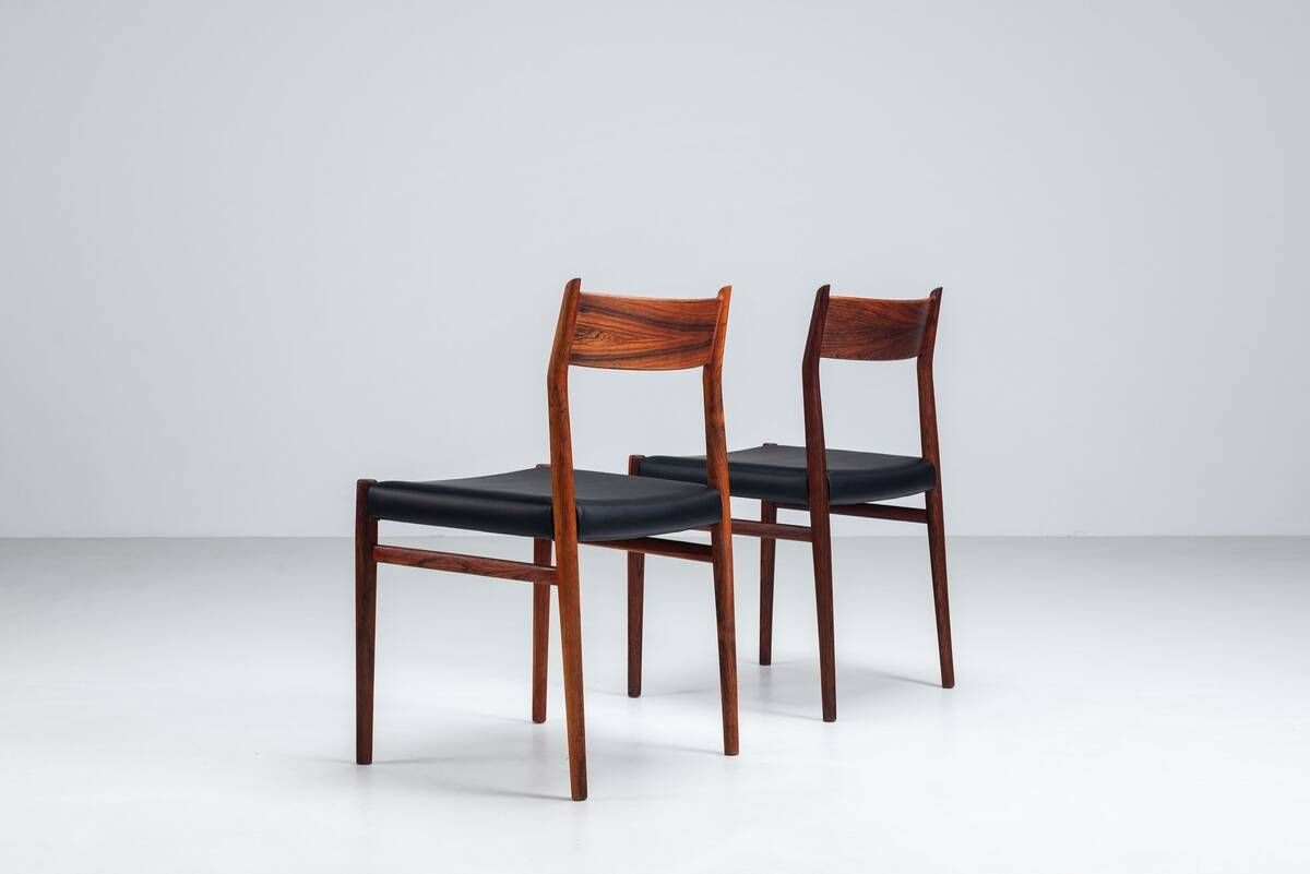 Arne Vodder model 418 dining chairs in rosewood Sibast Mobler Denmark 1960