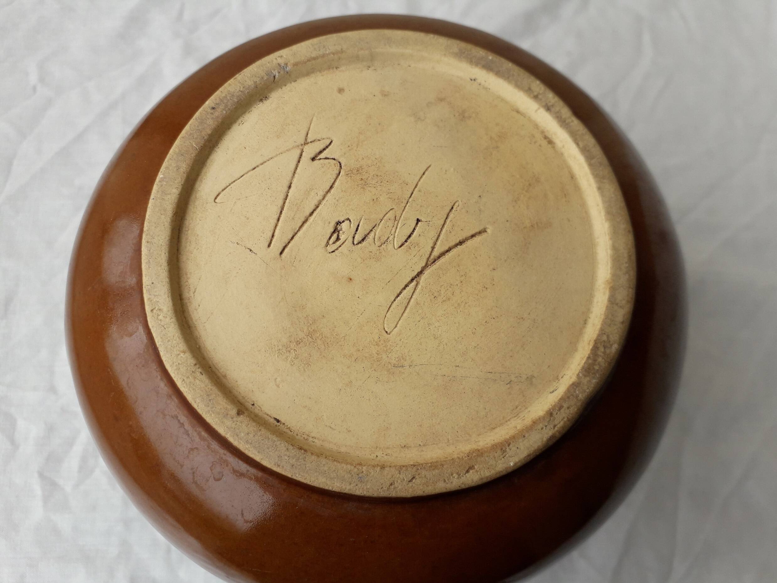 Stoneware vase signed Bady