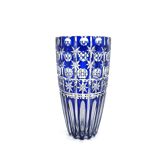 Cobalt blue cut crystal bohemian vase, 1960s