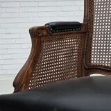 1930s, Danish armchair, furniture leather, ash wood, furniture mesh.