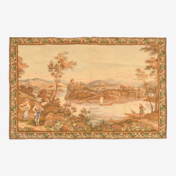 JP Paris Tapestry Gobelins panels with an animated scene by a river