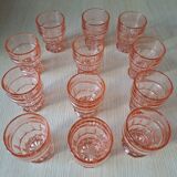 Suite of 6 pink glasses