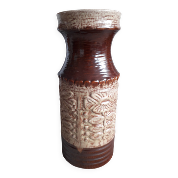 Large ceramic vase from Germany with floral decoration.