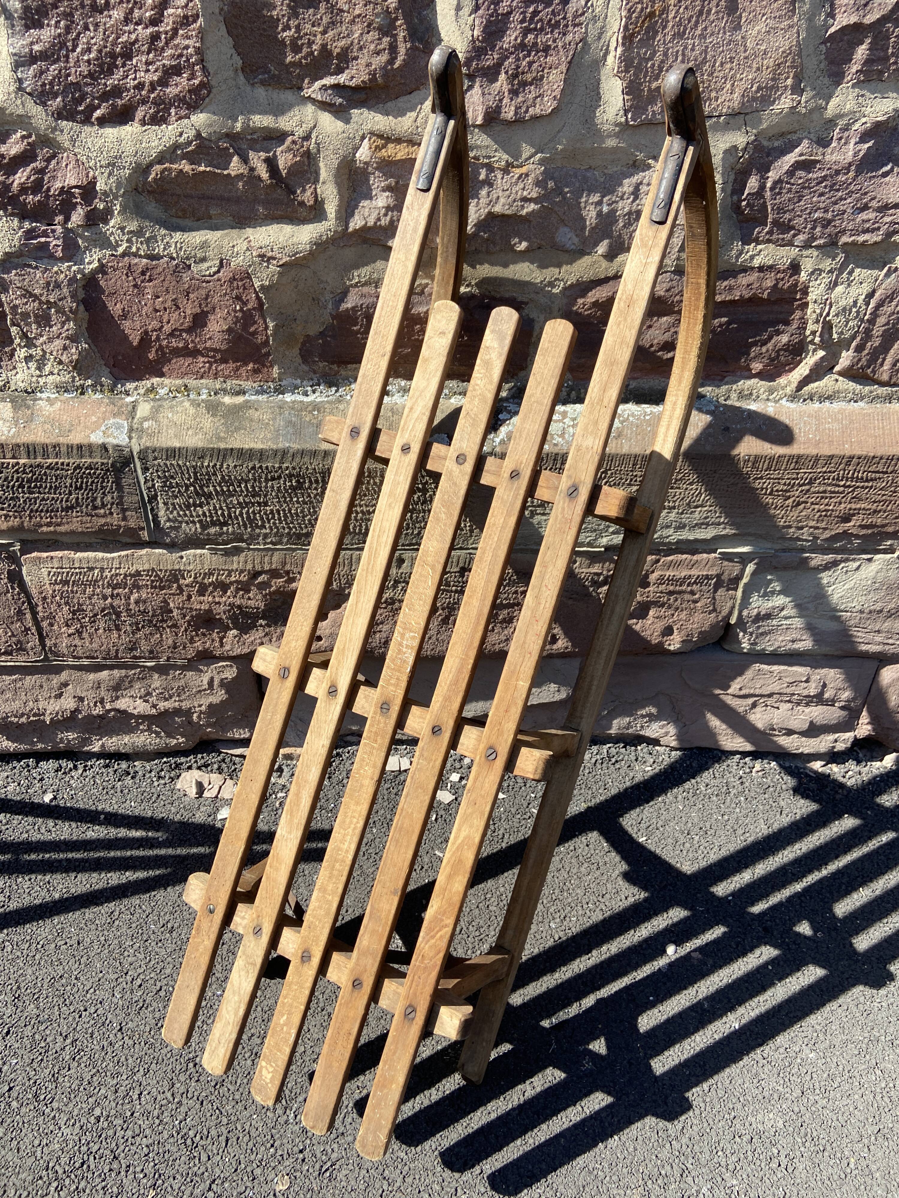 Sled large old alsace sleigh christmas decoration