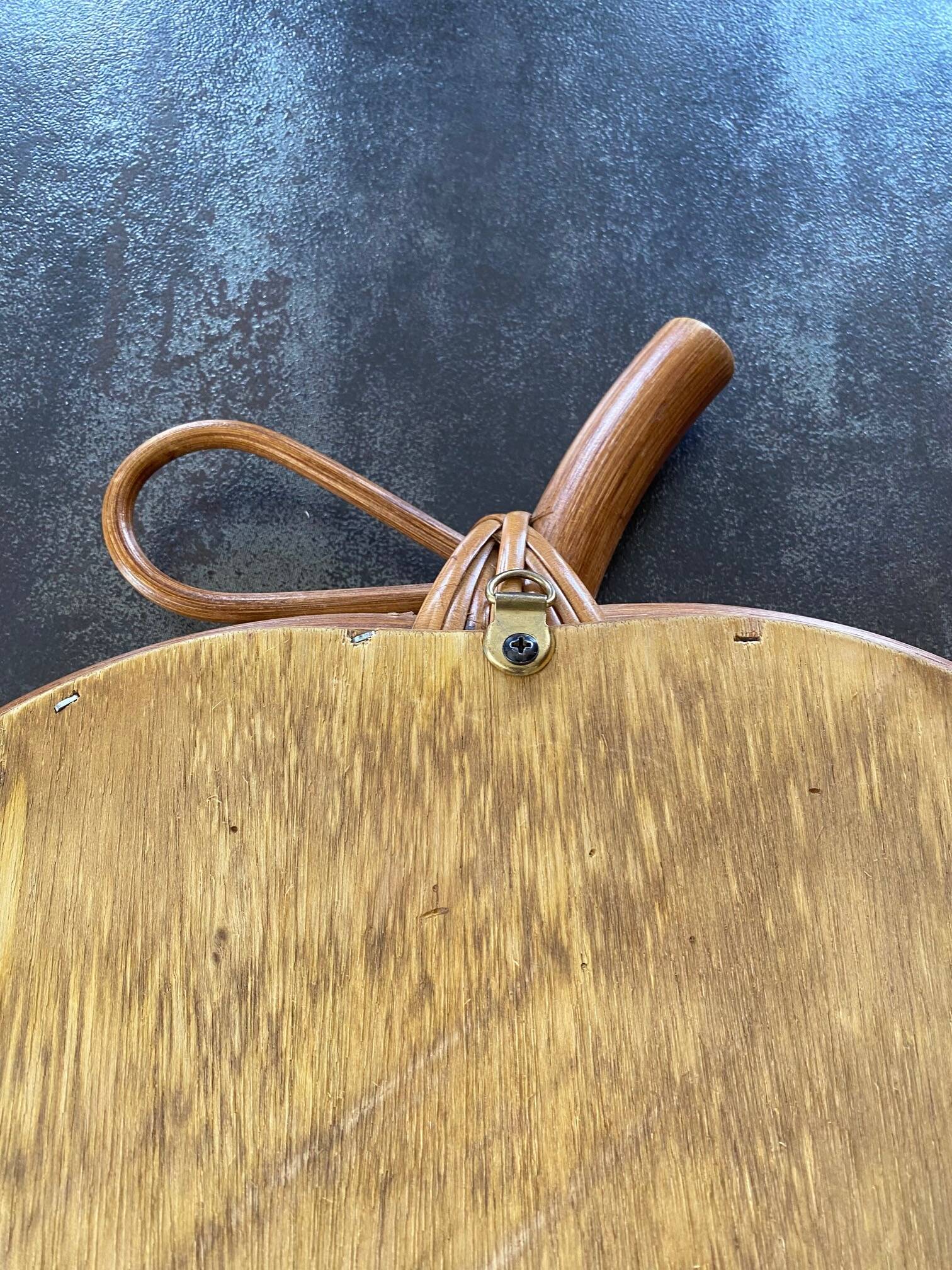 Vintage rattan apple mirror