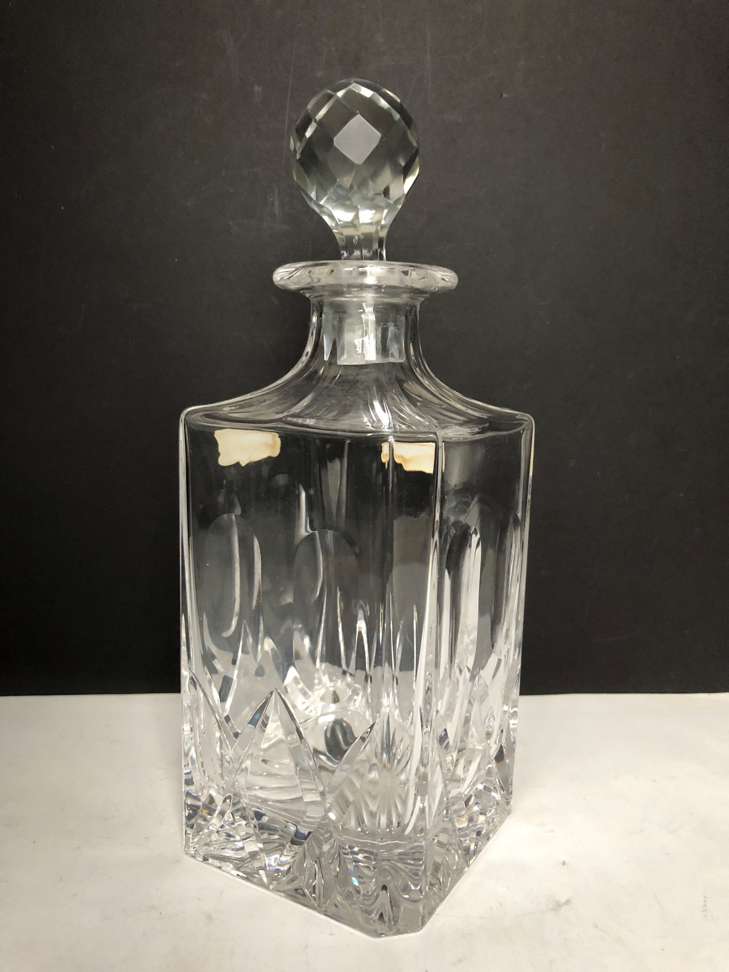 Carved crystal decanter