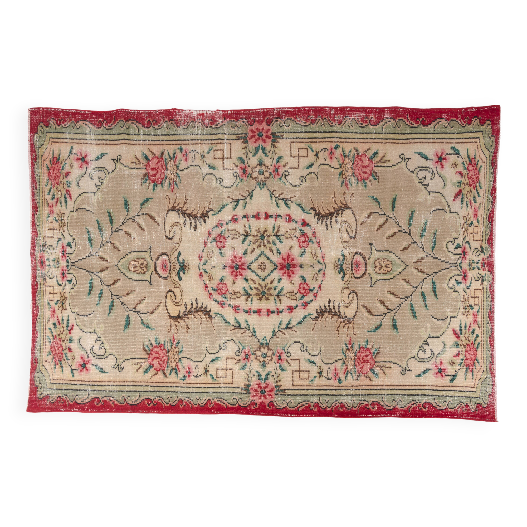 Vintage Turksh Floor Wool Rug