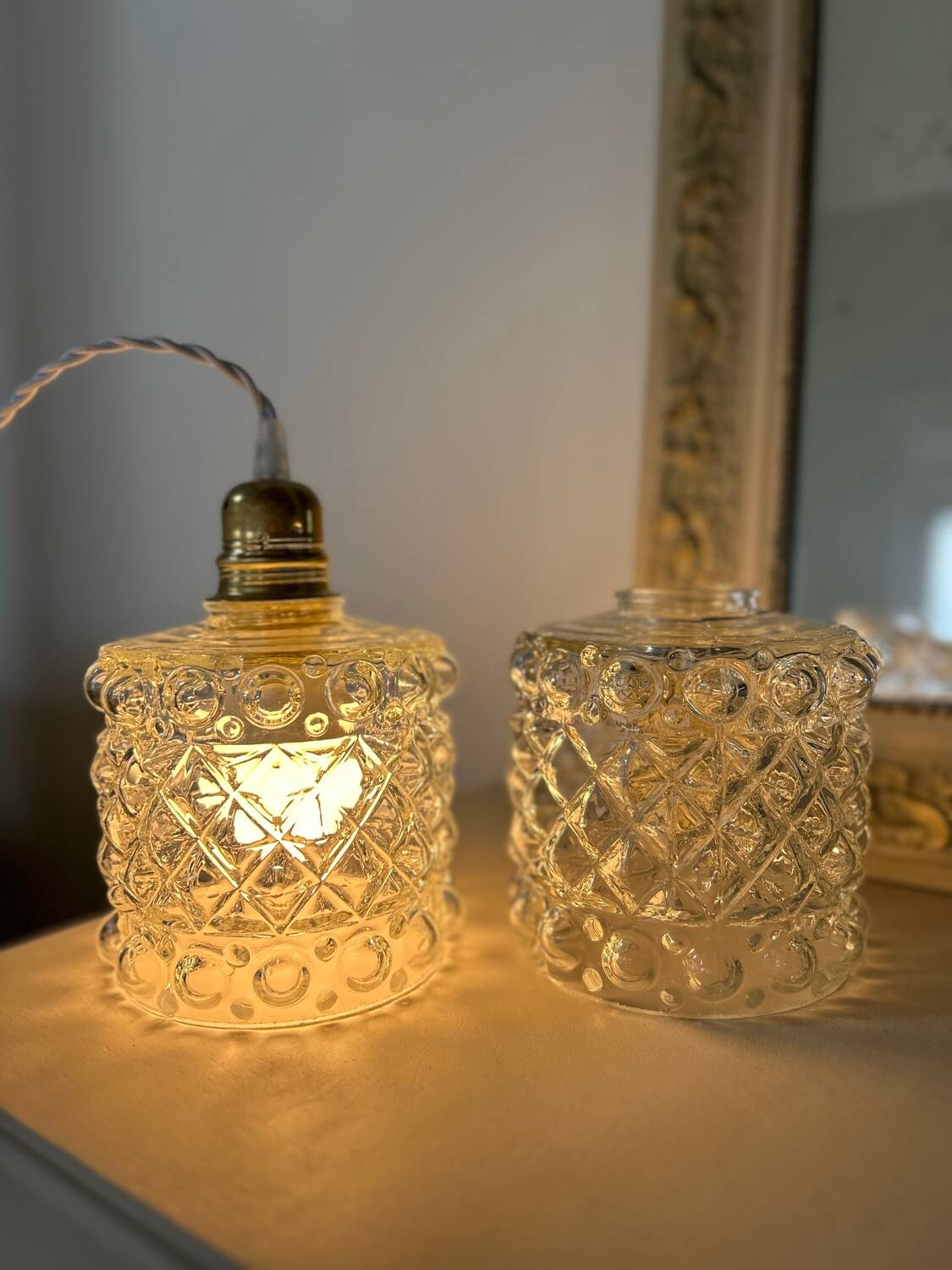 Modern vintage glass globe pendant light