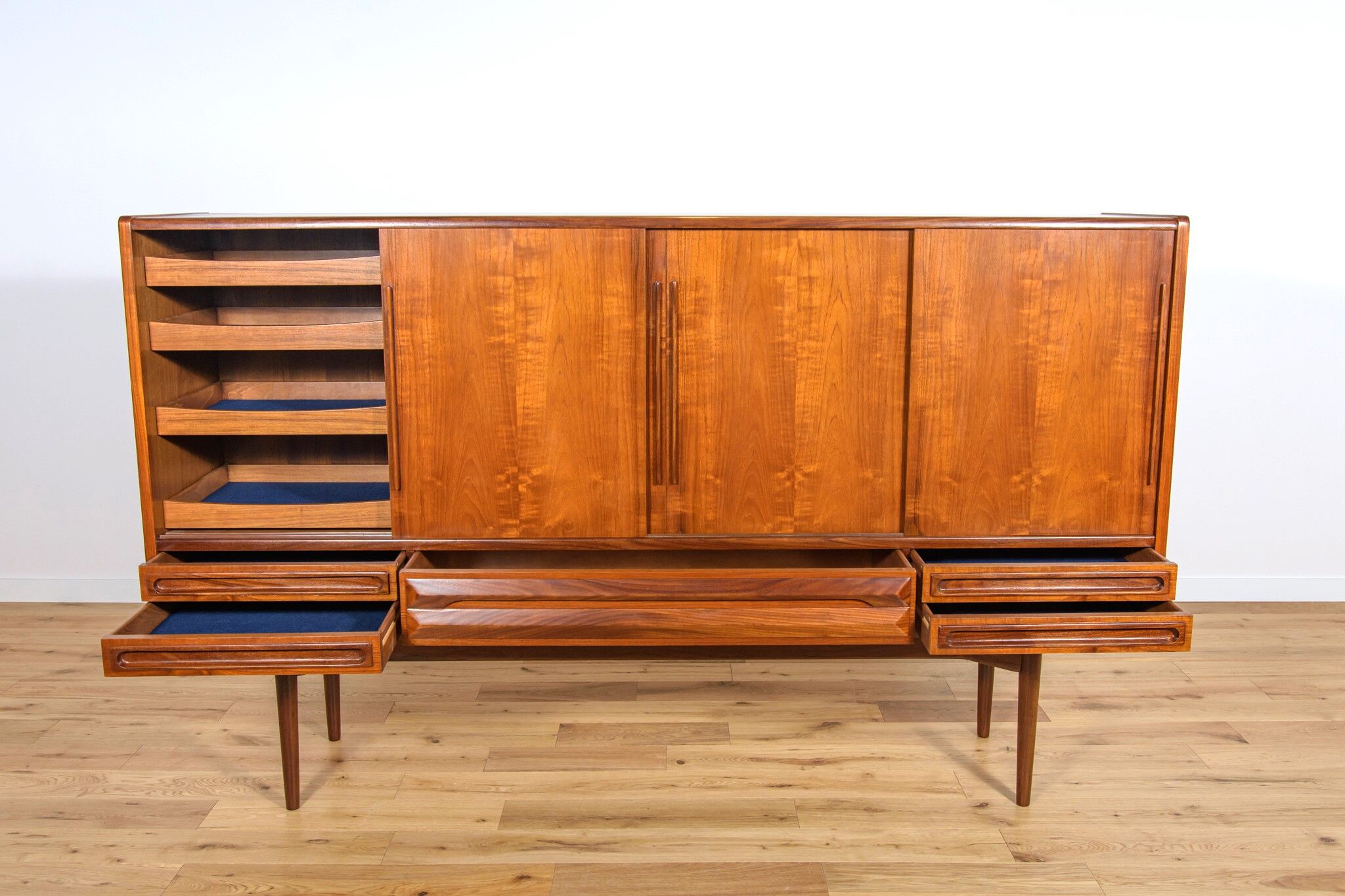 Mid-century danish high sideboard in teak, 1960s