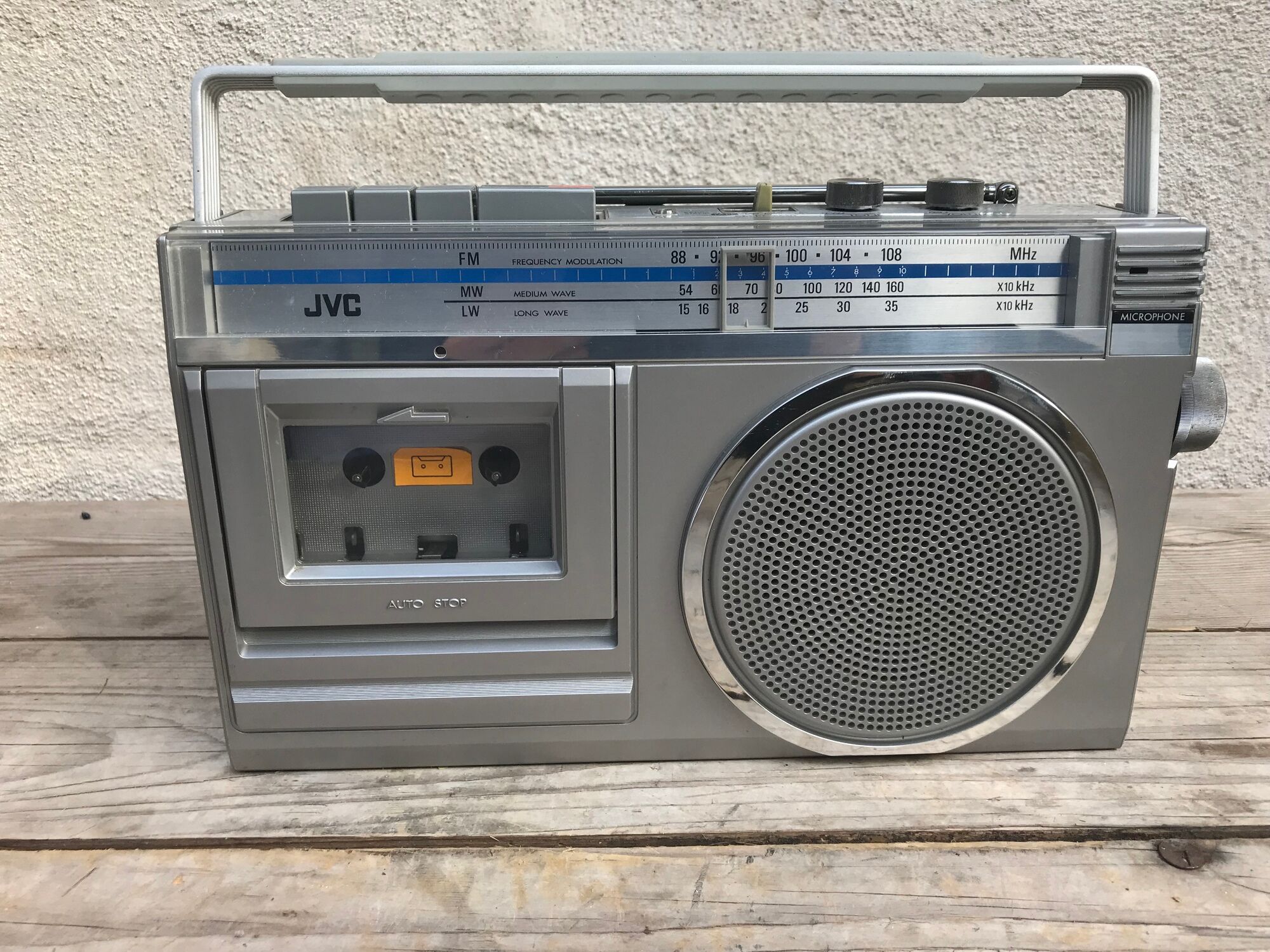 Old radio cassette recorder portable jvc rc - 250l